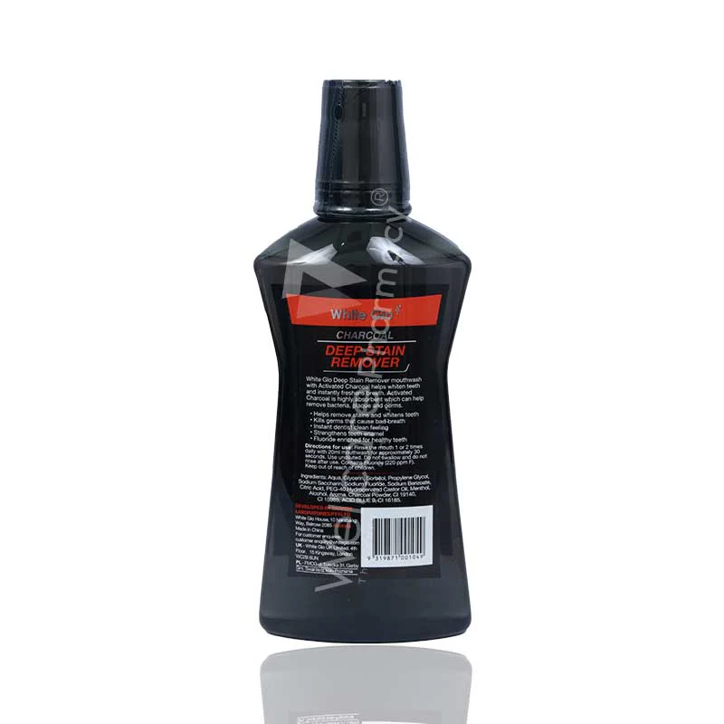 White Glo Charcol Dsr Whitening Mouthwash 500ml - Image 2