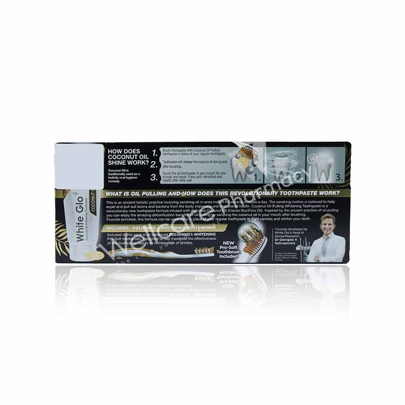 White Glo Coconut Oil Toothpaste 150g - Image 3